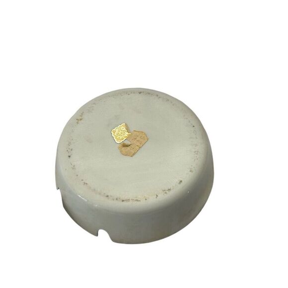 OMC Ceramic Shiny Ashtray MCM 1 Label Japan Blue and White - Picture 2 of 3